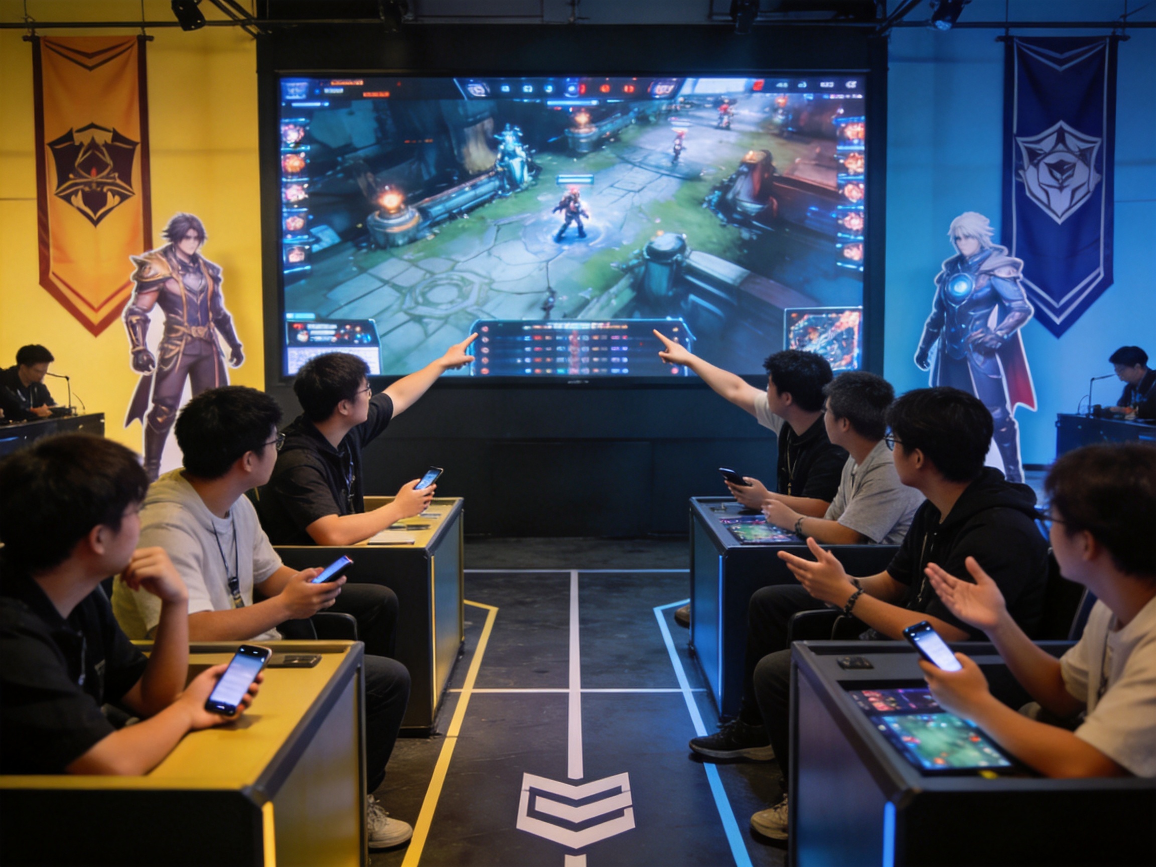 电竞社区观众在大屏前观赛交流